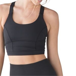 Yoga Athleisure Athletic Gym Workout Lululemon Pure Practice Bra Black SZ 10
